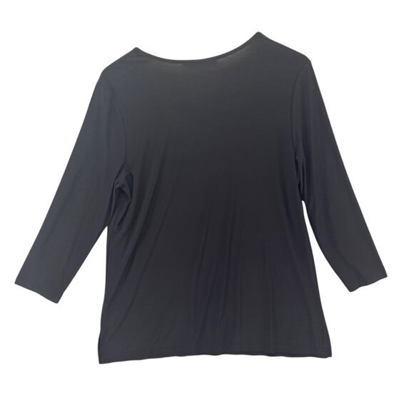 Jean-Pierre Klifa Top Womens Black Long Sleeve Scoop Neck Pullover Size L - Picture 2 of 7